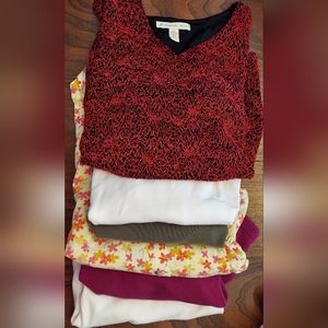 Lot of 6 SP 3/4 Length Sleeve Shirts. JM Collection, Vintage Carole Little, etc.